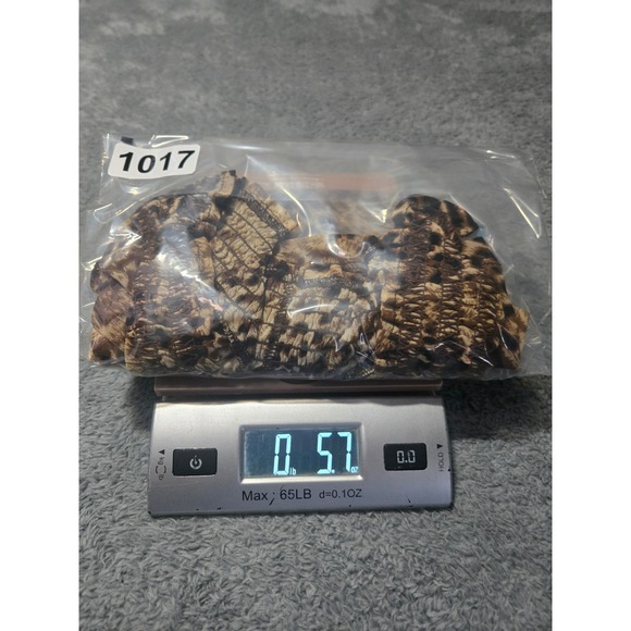 ShuShu Leopard Animal Print Boho Top Size L Smocked Neckline Tribal Border FLAWS - Picture 11 of 11